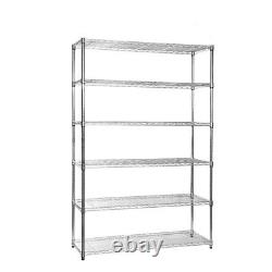 6 Tier Garage, Catering, Office Chrome Wire Shelving Unit H1800 x W1200 x D450