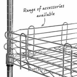 6 Tier Garage, Catering, Office Chrome Wire Shelving Unit H1800 x W1200 x D450