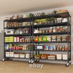 6 Tier Metal Garage Shelving Unit with Wheels, 91cm x 46cm x 191cm, Heavy Duty