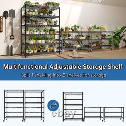 6 Tier Metal Garage Shelving Unit with Wheels, 91cm x 46cm x 191cm, Heavy Duty