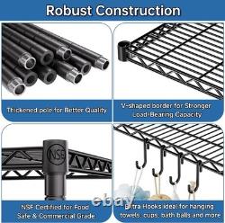 6 Tier Metal Garage Shelving Unit with Wheels, 91cm x 46cm x 191cm, Heavy Duty