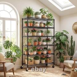 6 Tier Metal Garage Shelving Unit with Wheels, 91cm x 46cm x 191cm, Heavy Duty