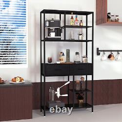 6ft Heavy Duty Bookshelf with Drawers Home Storage Display Shelves Open Cabinet