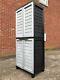 6ft Plastic Garden Storage Utility Shed Cabinet 4 Shelves Black And Silver Grey