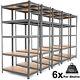 6x 5 Tier Racking Heavy Duty Garage Shelving Storage Shelves Boltless Steel Unit