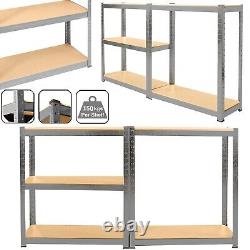 6x 5 Tier Racking Heavy Duty Garage Shelving Storage Shelves Boltless Steel Unit