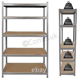 6x 5 Tier Racking Heavy Duty Garage Shelving Storage Shelves Boltless Steel Unit