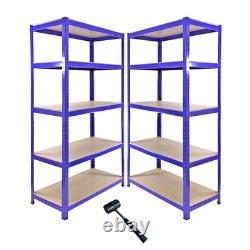 90cm Corner Garage Racking Shelving 2 Bays Metal Heavy Duty MDF Shelf Home