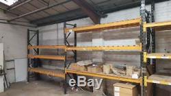 9 Bays Pallet Racking. Most With Heavy Duty Slat Shelfs