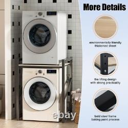 Adjustable Heavy Duty Iron Standing Storage, Washer Dryer Stacking Rack Stand