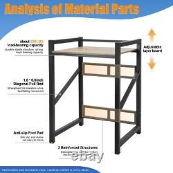 Adjustable Heavy Duty Iron Standing Storage, Washer Dryer Stacking Rack Stand
