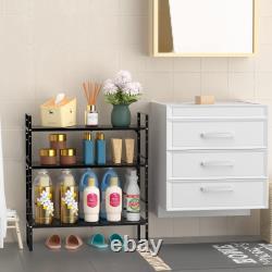 Adjustable Kitchen Cupboard Shelf Riser Organiser Heavy Duty Steel 2 Pack Black Adjustable Kitchen Cupboard Shelf Riser Organiser Heavy Duty Steel 2 Pack Black