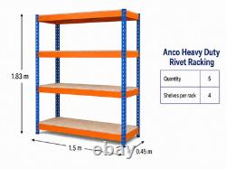 Anco Heavy Duty Rivet Racking Blue & Orange Great Condition