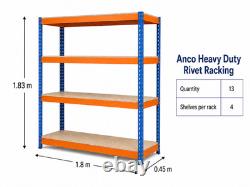 Anco Heavy Duty Rivet Racking Blue & Orange Great Condition