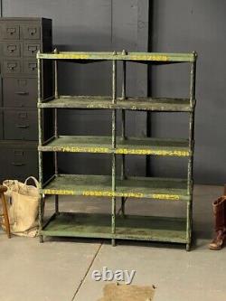 Antique Material Rack Shelving, Super Heavy Duty Cast Iron Factory Shelf