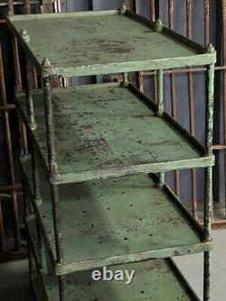 Antique Material Rack Shelving, Super Heavy Duty Cast Iron Factory Shelf
