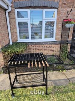 BBQ Grill / Charcoal Barbecue with Side Shelf Heavy Duty Handmade Steel