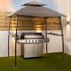 Bbq Grill Gazebo Tent Canopy Steel Frame With Side Shelves And Ventilation