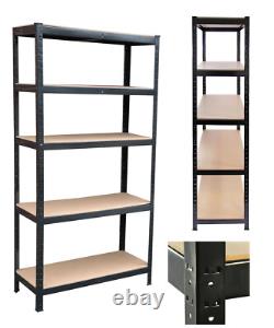 BLACK Shelf Heavy Duty Shelving Unit Boltless Storage Display Rack Garage Shed