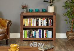 Baumhaus Shiro Walnut Low Bookcase Solid Walnut Free Delivery No Assembly