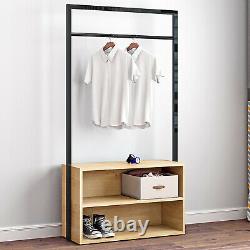 Bedroom Clothes Rial Double Open Wardrobe 2 Shelves Furniture Storage Shoe Rack