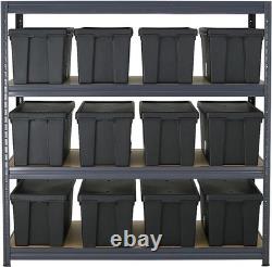 BiGDUG Heavy Duty Garage Shelving Unit 1770H x 600Dmm 4 Tier With Wham Boxes