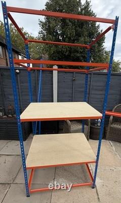 BiGDUG Heavy Duty Racking garage, home shop 5 Shelf Blue & Orange 198cm High