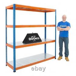 BiGDUG Heavy Duty Warehouse Racking Steel Shelves 1980mm 3200kg Capacity Blue