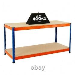 BiGDUG Workbench Heavy Duty Garage Station 400kg Per Shelf Blue & Orange