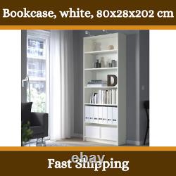 Billy Shelf Bookcase Shelving Unit Storage Shelf Heavy Duty white 80x28x202 cm