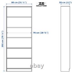 Billy Shelf Bookcase Shelving Unit Storage Shelf Heavy Duty white 80x28x202 cm