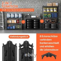 Black Heavy Duty Metal Shelf 183x90x40cm with 5 Tiers for Garage & Storage