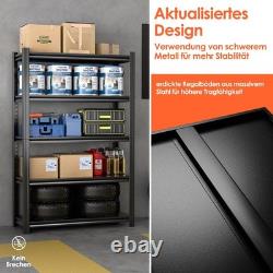 Black Heavy Duty Metal Shelf 183x90x40cm with 5 Tiers for Garage & Storage