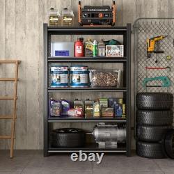 Black Heavy Duty Metal Shelf 183x90x40cm with 5 Tiers for Garage & Storage