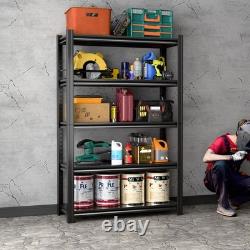 Black Heavy Duty Metal Shelf 183x90x40cm with 5 Tiers for Garage & Storage