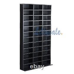 Black Storage Shelf Rack Unit Free Standing Bookcase Video Games 1116 CD/528 DVD