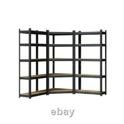 Boltless 5-Tier Heavy Duty Racking Steel Garage Shelving Corner Storage 3 Racks