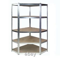 Boltless Garage Corner Racking Metal Shelving Stand Heavy Duty 5 Shelf Unit UKED