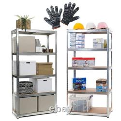 Boltless Heavy Duty 5 Tier Racking Shelf for Garage Storage 180x90x40cm