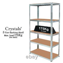 Boltless Heavy Duty 5 Tier Racking Shelf for Garage Storage 180x90x40cm