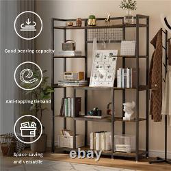 Bookshelf Living Room Bookcase 6-Tier Storage Shelf, Office, Study, Rustic Brown