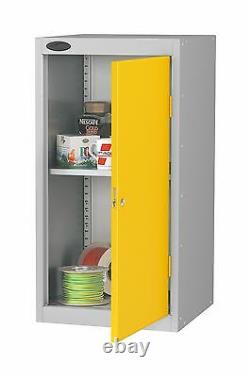 British Made Heavy Duty Lockable Low Steel Storage Cupboard Cabinet & 2 Shelves