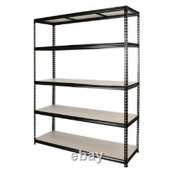 Buffalo 5 Tier MDF Shelf 150cm Storage Shelving Garage Workshop Heavy Duty Steel