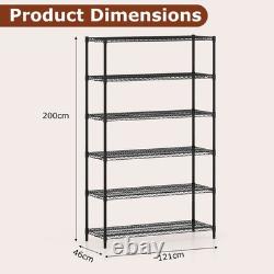 COSTWAY 6-Tier Wire Shelving Unit Adjustable Metal Storage Shelves