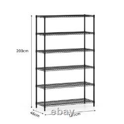 COSTWAY 6-Tier Wire Shelving Unit Adjustable Metal Storage Shelves