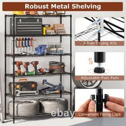 COSTWAY 6-Tier Wire Shelving Unit Adjustable Metal Storage Shelves
