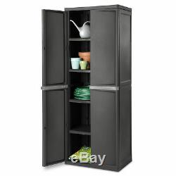 Cabinet Storage Organizer Adjustable 4 Shelf Heavy-Duty Construction Flat Gray