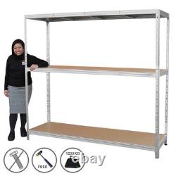 Capacity Heavy Duty Racking Garage Storage Shelving Unit 1200kg Steel Shelves