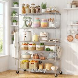 Chrome 5/6 Tier Wire Shelving Metal Storage Shelf Home Office Kitchen Stand Rack