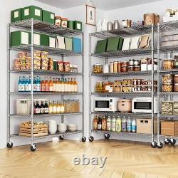 Chrome 5/6 Tier Wire Shelving Metal Storage Shelf Home Office Kitchen Stand Rack